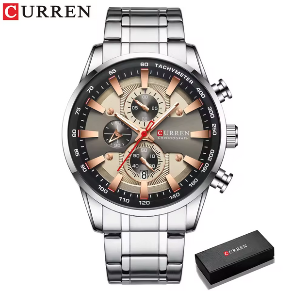 CURREN 8351 Silver luxury man watch